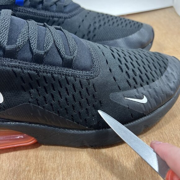 Nike Air Max 270 Men Size 9.5 Black Bright Crimson 2021 Shoes - Picture 2 of 11